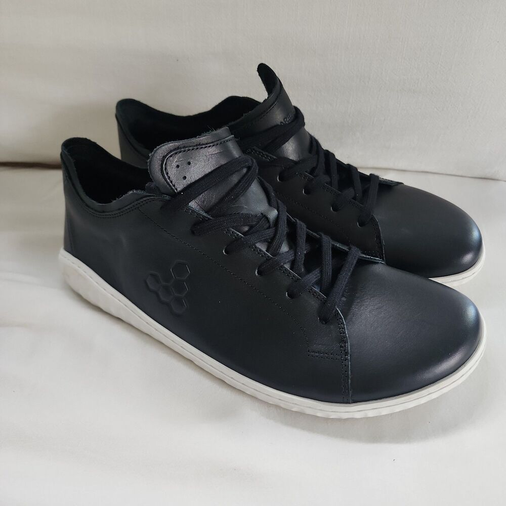 Vivobarefoot Geo Court III Puncture Mens Trainer Leather Black White EU 43 EUC